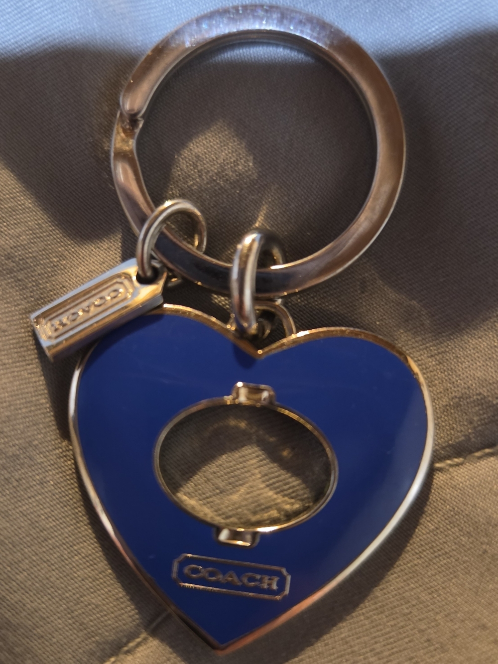 Coach Blue Heart Keychain